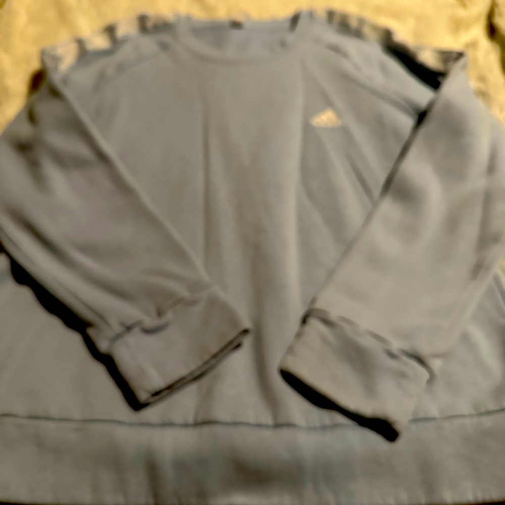 Ladies Light Blue adidas Crewneck Sweatshirt